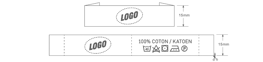 Étiquette avec logo 15mm