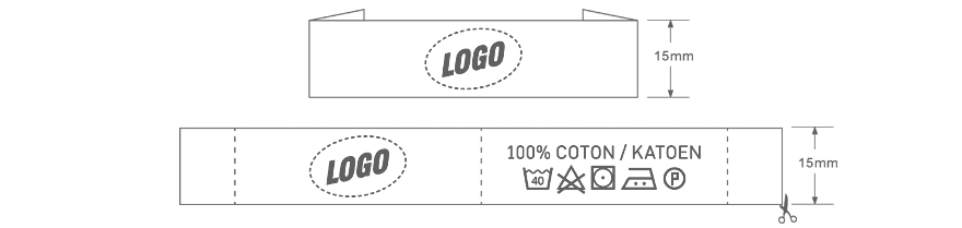 Clothing label with your own custom logo 15mm